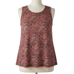 AWULIFFAN Tank Top 3XL Red Pink Orange Blue Paisley Bohemian Boho Chic Whimsical